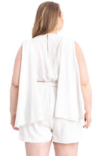 Cargar imagen en el visor de la galería, Shimmer Fabric Draped Open Sleeve Romper
