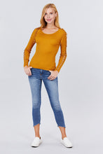 Cargar imagen en el visor de la galería, Long Sleeve W/strappy Detail Round Neck Rib Sweater Top
