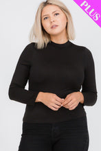 Cargar imagen en el visor de la galería, Plus Size Mock Neck Solid Top
