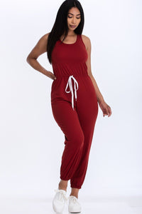 Elasticized Waist Jogger Jumpsuit