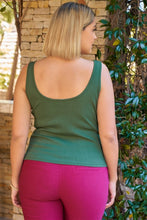 Cargar imagen en el visor de la galería, Plus Sleeveless Round Neck With Split Detail Ribbed Top
