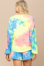 Cargar imagen en el visor de la galería, Tie-dye Printed Knit Top And Shorts Set
