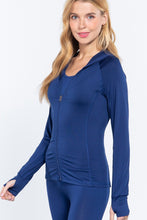 Cargar imagen en el visor de la galería, Long Slv Hoodie Workout Track Jacket
