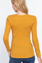 Cargar imagen en el visor de la galería, Long Slv V-neck Placket Thermal Top
