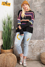 Cargar imagen en el visor de la galería, Plus Size Boho Patterned Knitted Sweater Pullover
