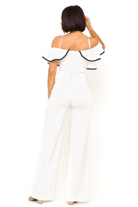 Color Block Binding Detailed Fashion Jumpsuit