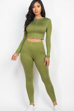 Cargar imagen en el visor de la galería, Lettuce Edge Crop Top &amp; Leggings Set
