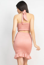 Cargar imagen en el visor de la galería, Halter Neck Crop Top &amp; Skirts Set
