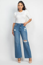 Cargar imagen en el visor de la galería, Round Neck Puff Ruched Sleeve Top
