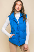 Cargar imagen en el visor de la galería, Zip Up Button Puffer Vest With Waist Toggles
