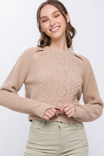 Cargar imagen en el visor de la galería, Knit Pullover Sweater With Cold Shoulder Detail
