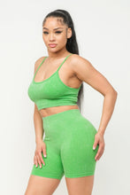 Cargar imagen en el visor de la galería, Washed Seamless Basic Tank Top And Shorts Set
