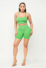 Cargar imagen en el visor de la galería, Washed Seamless Basic Tank Top And Shorts Set
