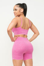 Cargar imagen en el visor de la galería, Washed Seamless Basic Tank Top And Shorts Set
